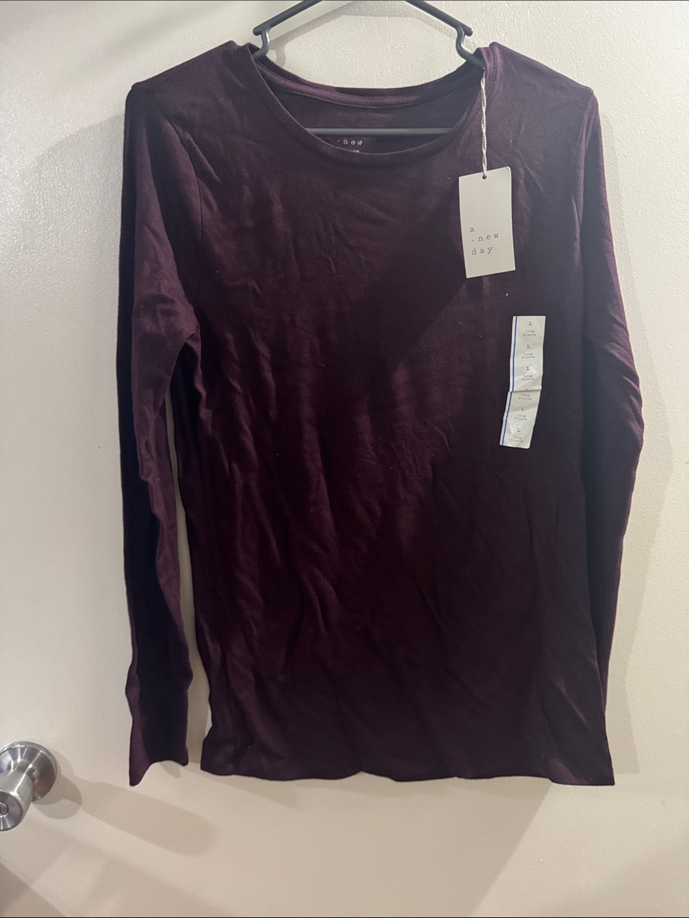 a new day Women's Long Sleeve Crewneck Top - Plum